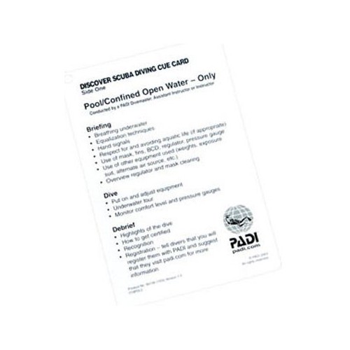 PADI Discover Scuba Diving Cue Card - 60130