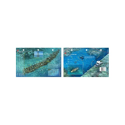 Molasses Reef in Key Largo, Florida (8.5 x 5.5 Inches) (21.6 x 15cm) - New Art to Media Underwater Waterproof 3D Dive Site Map