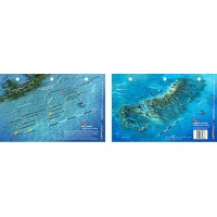 Grecian Rocks in Key Largo, Florida (8.5 x 5.5 Inches) (21.6 x 15cm) - New Art to Media Underwater Waterproof 3D Dive Site Map