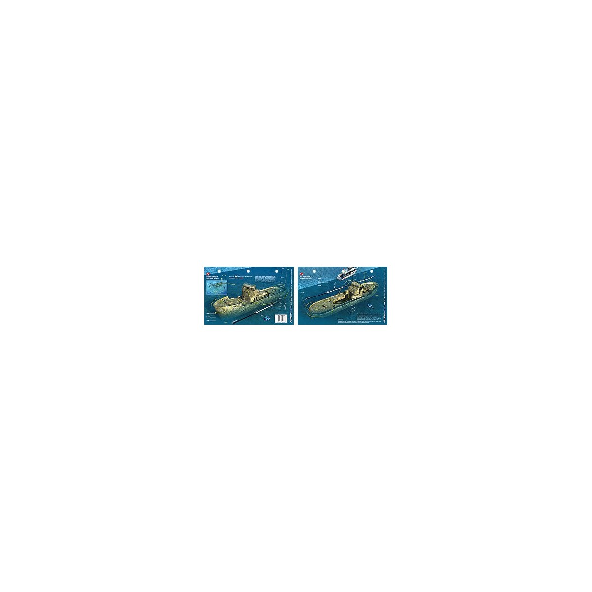 Thunderbolt in Marathon Key, Florida (8.5 x 5.5 Inches) (21.6 x 15cm) - New Art to Media Underwater Waterproof 3D Dive Site Map