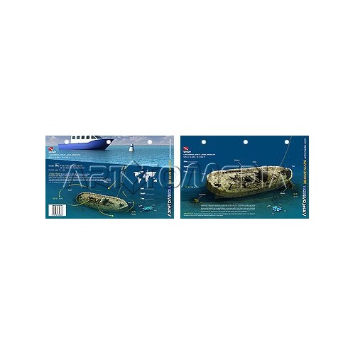 Sport Tug in Lake Huron (8.5 x 5.5 Inches) (21.6 x 15cm) - New Art to Media Underwater Waterproof 3D Dive Site Map
