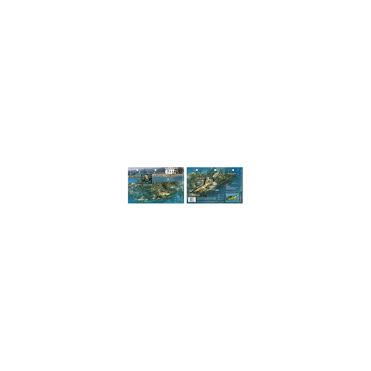 Kimset in Catalina Island, California (8.5 x 5.5 Inches) (21.6 x 15cm) - New Art to Media Underwater Waterproof 3D Dive Site Map