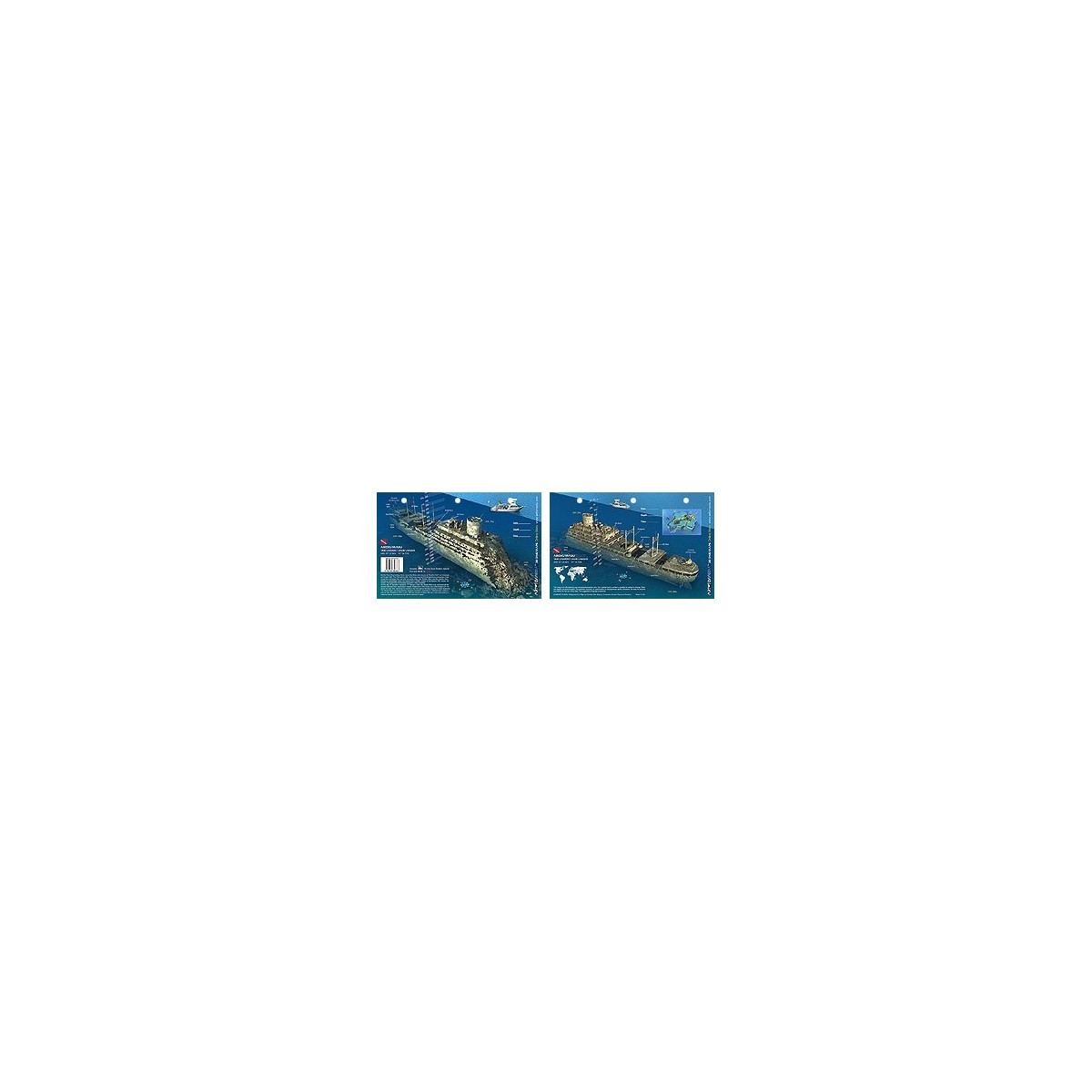 Aikoku Maru in Truk Lagoon, Micronesia (8.5 x 5.5 Inches) (21.6 x 15cm) - New Art to Media Underwater Waterproof 3D Dive Site Ma
