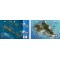 Oahu Map/YO & San Pedro in Oahu, Hawaii (8.5 x 5.5 Inches) (21.6 x 15cm) - New Art to Media Underwater Waterproof 3D Dive Site M