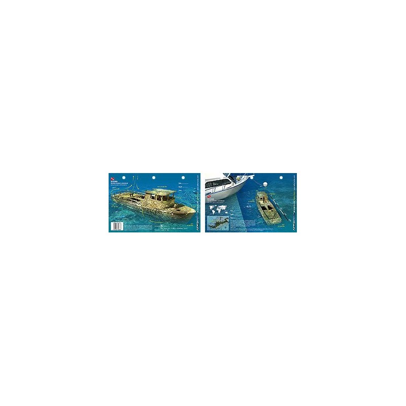 Badger Wreck in the Bahamas (8.5 x 5.5 Inches) (21.6 x 15cm) - New Art to Media Underwater Waterproof 3D Dive Site Map