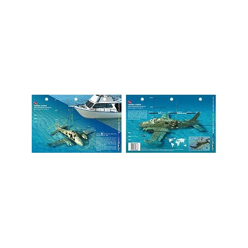 Cessna 310 in the Bahamas (8.5 x 5.5 Inches) (21.6 x 15cm) - New Art to Media Underwater Waterproof 3D Dive Site Map
