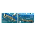 Rhone Stern in British Virgin Islands (8.5 x 5.5 Inches) (21.6 x 15cm) - New Art to Media Underwater Waterproof 3D Dive Site Map