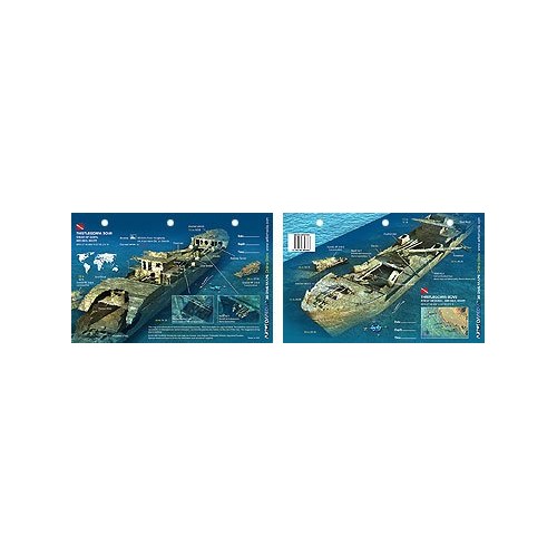 Thistlegorm Bow in the Red Sea, Egypt (8.5 x 5.5 Inches) (21.6 x 15cm) - New Art to Media Underwater Waterproof 3D Dive Site Map