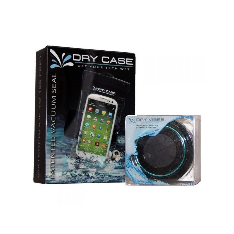 DryCASE DryVIBES (DV-03) Waterproof Floating Bluetooth Speaker & DryCASE (DC-13) Universal Waterproof Smartphone Case Combo